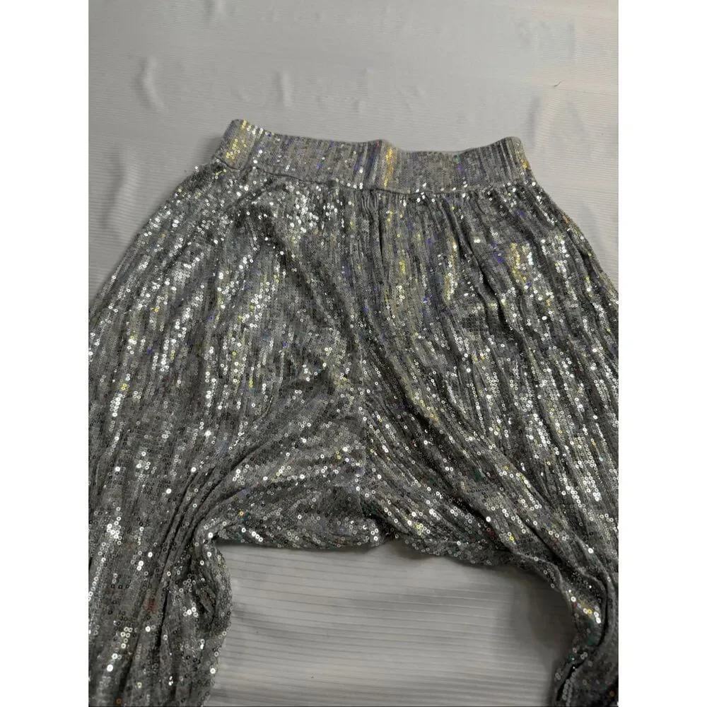 Michael Kors Women’s Silver Sequin Harem Pants Size Small